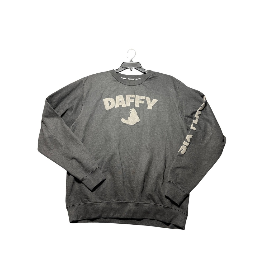 Six Flags Looney Tunes Daffy Duck Sweatshirt Mens XL Black Daffy Graphic